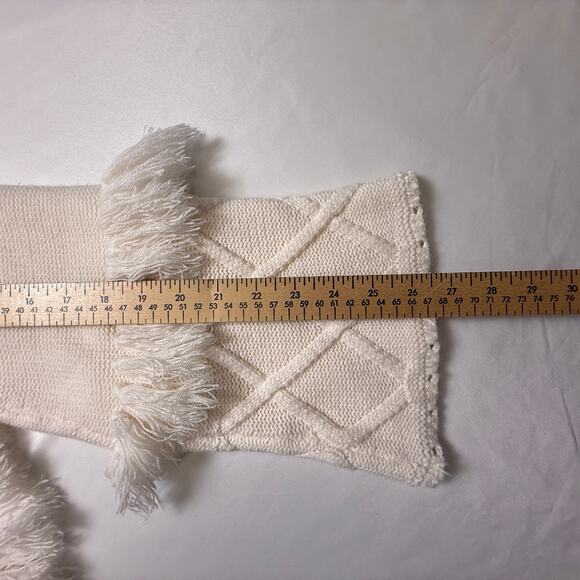 Gianni Bini Fringe Sweater High Neck Cream Color Size M - Picture 16 of 16